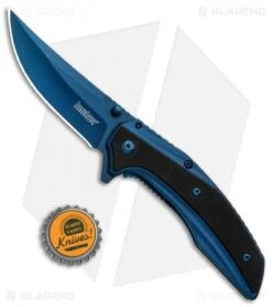 Kershaw Outright A/O Frame Lock Knife Blue/Black G-10 (3" Blue) 8320 -Blade HQ Kershaw Outright AO FL Blue Black G 10 Blue 8320 BHQ 80595 jr bottlecap