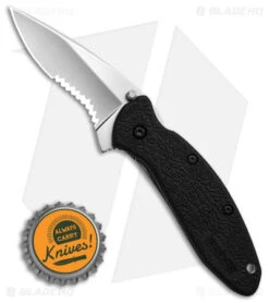 Kershaw Scallion Assisted Opening Knife Black GFN (2.25" Bead Blast Serr) 1620ST -Blade HQ Kershaw Scallion Assisted Opening Knife Black GFN 2in Bead Blast Serr BHQ 6782 td size