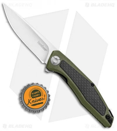 Kershaw Sinkevich Atmos Liner Lock Knife OD Green G-10/Carbon Fiber (3" Satin) 6 Kershaw Sinkevich Atmos Liner Lock Knife OD Green G-10/Carbon Fiber (3" Satin) - Image 4