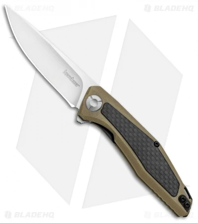 Kershaw Sinkevich Atmos Liner Lock Knife Tan G-10/Carbon Fiber (3" Satin) 3 Kershaw Sinkevich Atmos Liner Lock Knife Tan G-10/Carbon Fiber (3" Satin)
