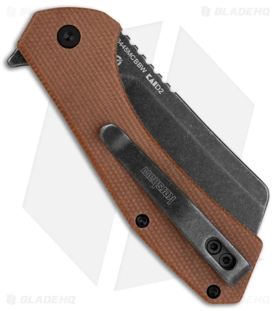 Kershaw Static Cleaver Liner Lock Knife Brown Micarta (2.8" Black SW D2) 4 Kershaw Static Cleaver Liner Lock Knife Brown Micarta (2.8" Black SW D2) - Image 2