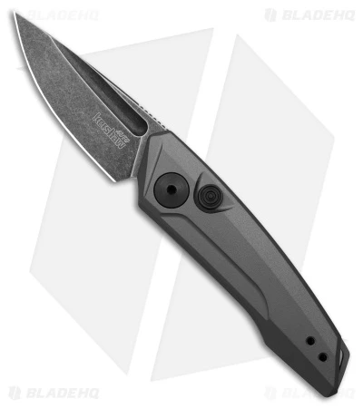 Kershaw Launch 9 Automatic Knife Drop Point Gray Aluminum (2" Black SW) 3 Kershaw Launch 9 Automatic Knife Drop Point Gray Aluminum (2" Black SW)