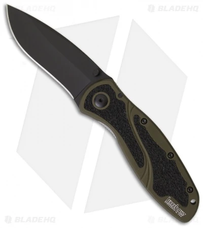 Kershaw Blur Assisted Opening Knife Olive (3.375" Black) 1670OLBLK 3 Kershaw Blur Assisted Opening Knife Olive (3.375" Black) 1670OLBLK