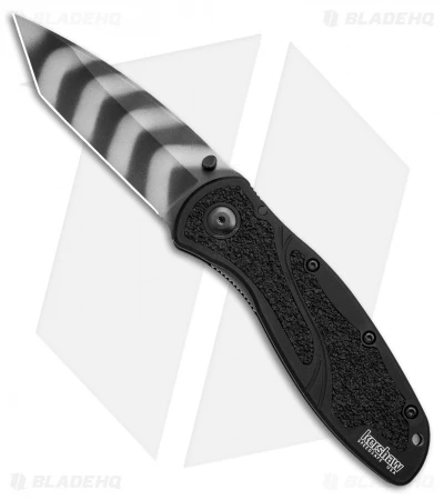 Kershaw Blur Tanto Assisted Opening Knife Black (3.375" Tiger Stripe) 1670TTS 3 Kershaw Blur Tanto Assisted Opening Knife Black (3.375" Tiger Stripe) 1670TTS