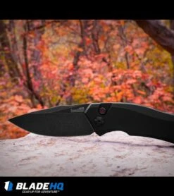 Kershaw Launch 1 Automatic Knife Black Aluminum (3.4" BlackWash) 7100BW -Blade HQ kershaw launch 1 blackwash BHQ 27374 fall leaves dl