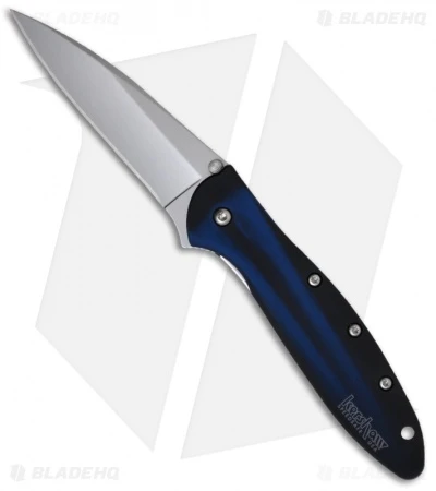 Kershaw Leek Assisted Opening Knife Blue Smoke (3" Bead Blast) 1660BB 3 Kershaw Leek Assisted Opening Knife Blue Smoke (3" Bead Blast) 1660BB