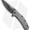 Kershaw Link Drop Point Knife Gray Aluminum (3.25" Damascus) KS1776GRYDAM -Blade HQ kershaw link dp gray damascus KS1776GRYDAM BHQ 49209 jr