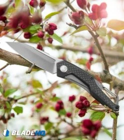 Kershaw Reverb Frame Lock Knife Carabiner Carbon Fiber/G-10 (2.5" Two-Tone) 1220 -Blade HQ kershaw reverb 1220 BHQ 52167 spring dl
