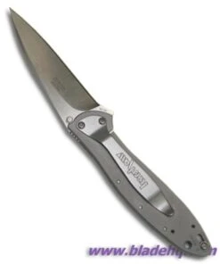Kershaw Leek Assisted Opening Knife Titanium (3" Satin) 1660TIZDP -Blade HQ kershawgreyleekback